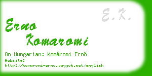 erno komaromi business card